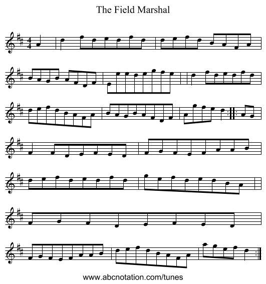 The Field Marshal - staff notation