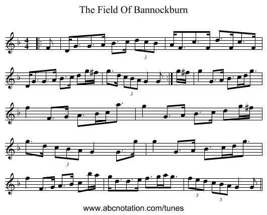 The Field Of Bannockburn - staff notation