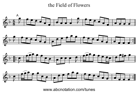 the Field of Flowers - staff notation