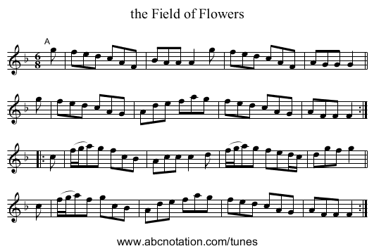 the Field of Flowers - staff notation