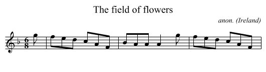 The field of flowers - staff notation