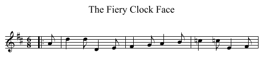 The Fiery Clock Face - staff notation