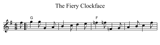 The Fiery Clockface - staff notation