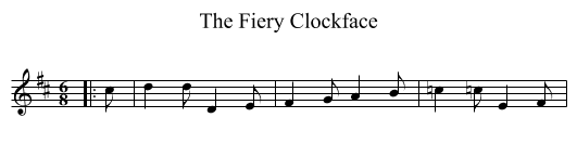 The Fiery Clockface - staff notation