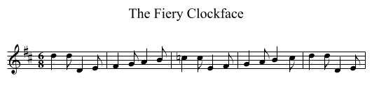 The Fiery Clockface - staff notation