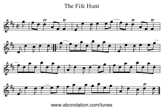 The Fife Hunt - staff notation