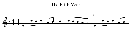 The Fifth Year - staff notation