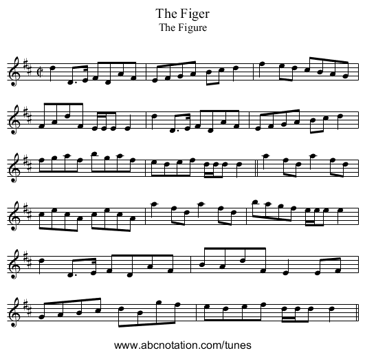The Figer - staff notation