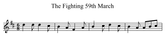 The Fighting 59th March - staff notation