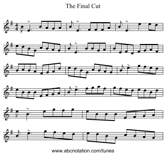The Final Cut - staff notation