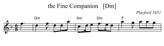 the Fine Companion   [Dm] - staff notation
