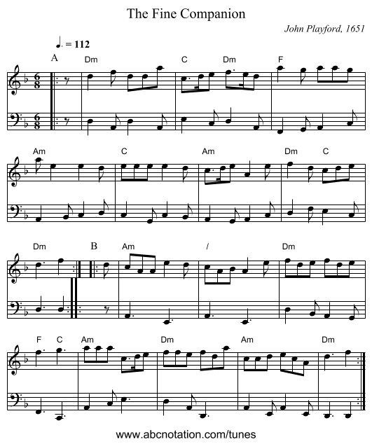 The Fine Companion - staff notation