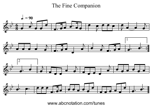 The Fine Companion - staff notation