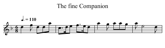 The fine Companion - staff notation