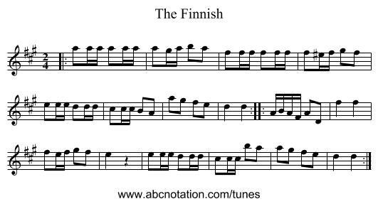 The Finnish - staff notation