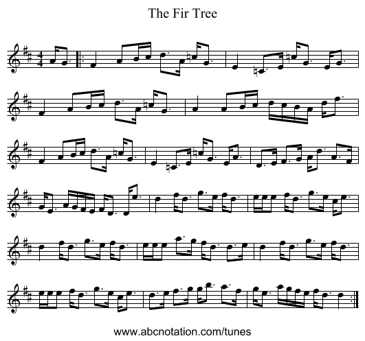 The Fir Tree - staff notation