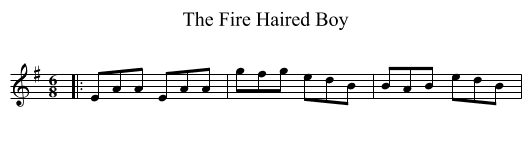 The Fire Haired Boy - staff notation