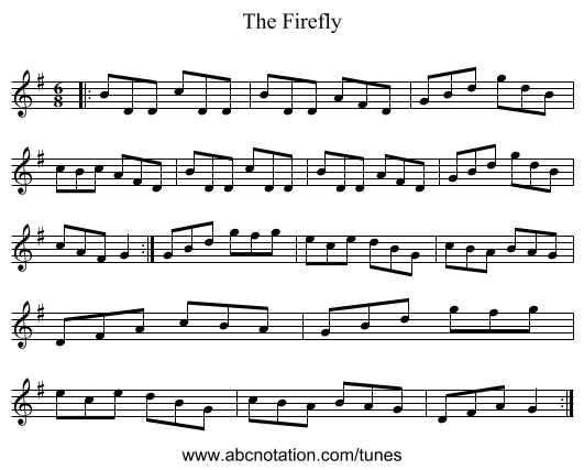 The Firefly - staff notation