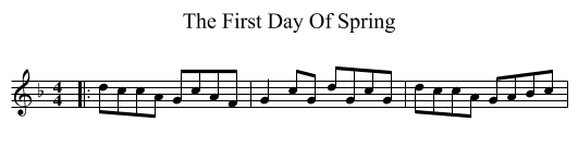 The First Day Of Spring - staff notation