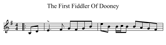 The First Fiddler Of Dooney - staff notation