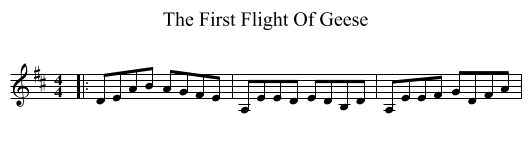 The First Flight Of Geese - staff notation