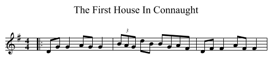 The First House In Connaught - staff notation