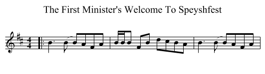The First Minister's Welcome To Speyshfest - staff notation
