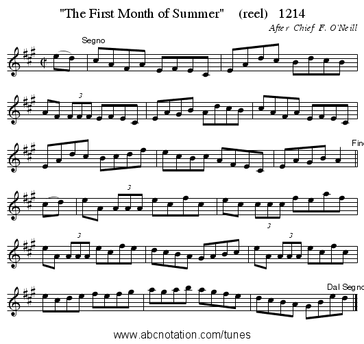 The First Month of Summer    (reel)   1214 - staff notation