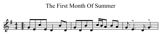 The First Month Of Summer - staff notation