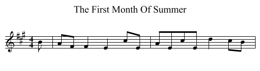 The First Month Of Summer - staff notation