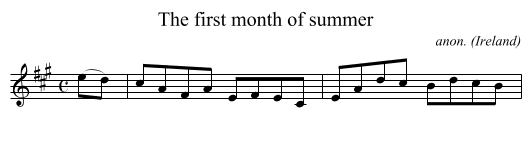 The first month of summer - staff notation