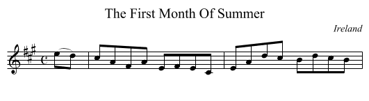 The First Month Of Summer - staff notation