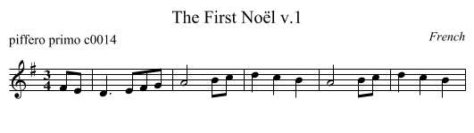 The First No&euml;l v.1 - staff notation