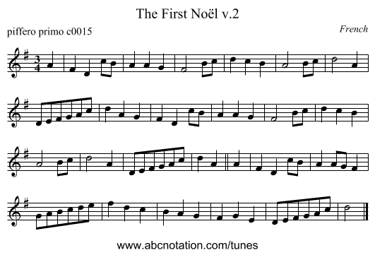The First Noël v.2 - staff notation