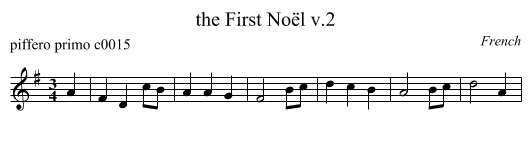the First No&euml;l v.2 - staff notation