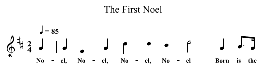 The First Noel - staff notation