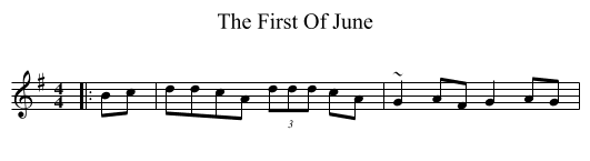 The First Of June - staff notation