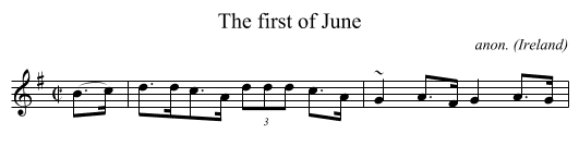 The first of June - staff notation