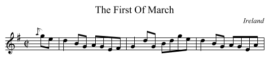 The First Of March - staff notation