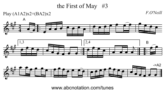 the First of May #3 - staff notation
