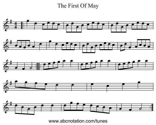 The First Of May - staff notation