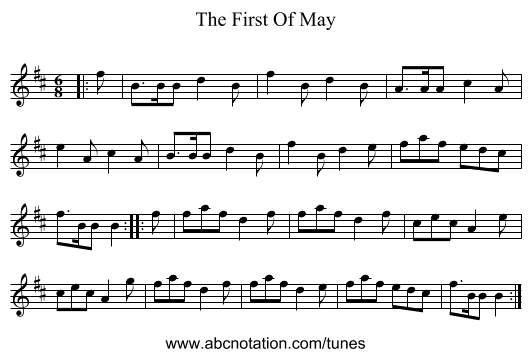 The First Of May - staff notation