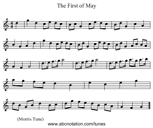 The First of May - staff notation