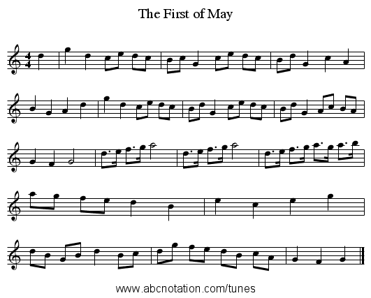 The First of May - staff notation