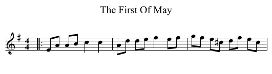 The First Of May - staff notation