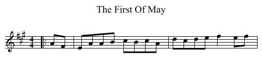 The First Of May - staff notation