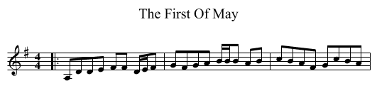 The First Of May - staff notation