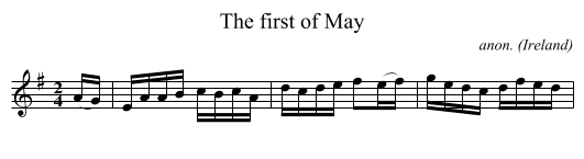 The first of May - staff notation