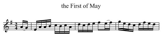 the First of May - staff notation