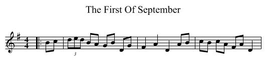 The First Of September - staff notation